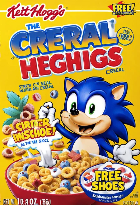 Sonic the hedgehog Cereal, free shoes inside