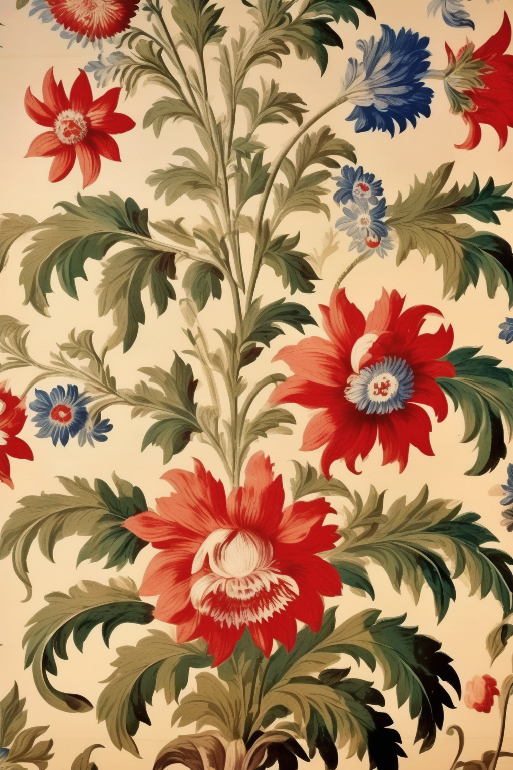 <lora:Anna Maria Garthwaite Style:1>Anna Maria Garthwaite Style - antique illustration of antique floral wallpaper