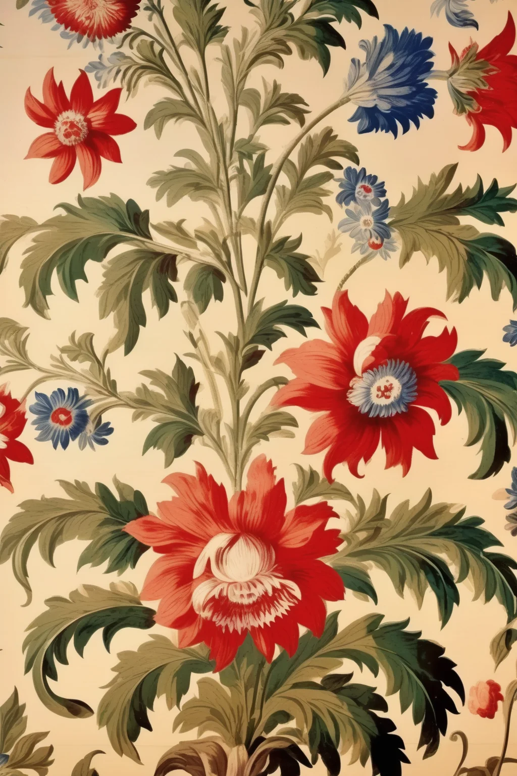 <lora:Anna Maria Garthwaite Style:1>Anna Maria Garthwaite Style - antique illustration of antique floral wallpaper