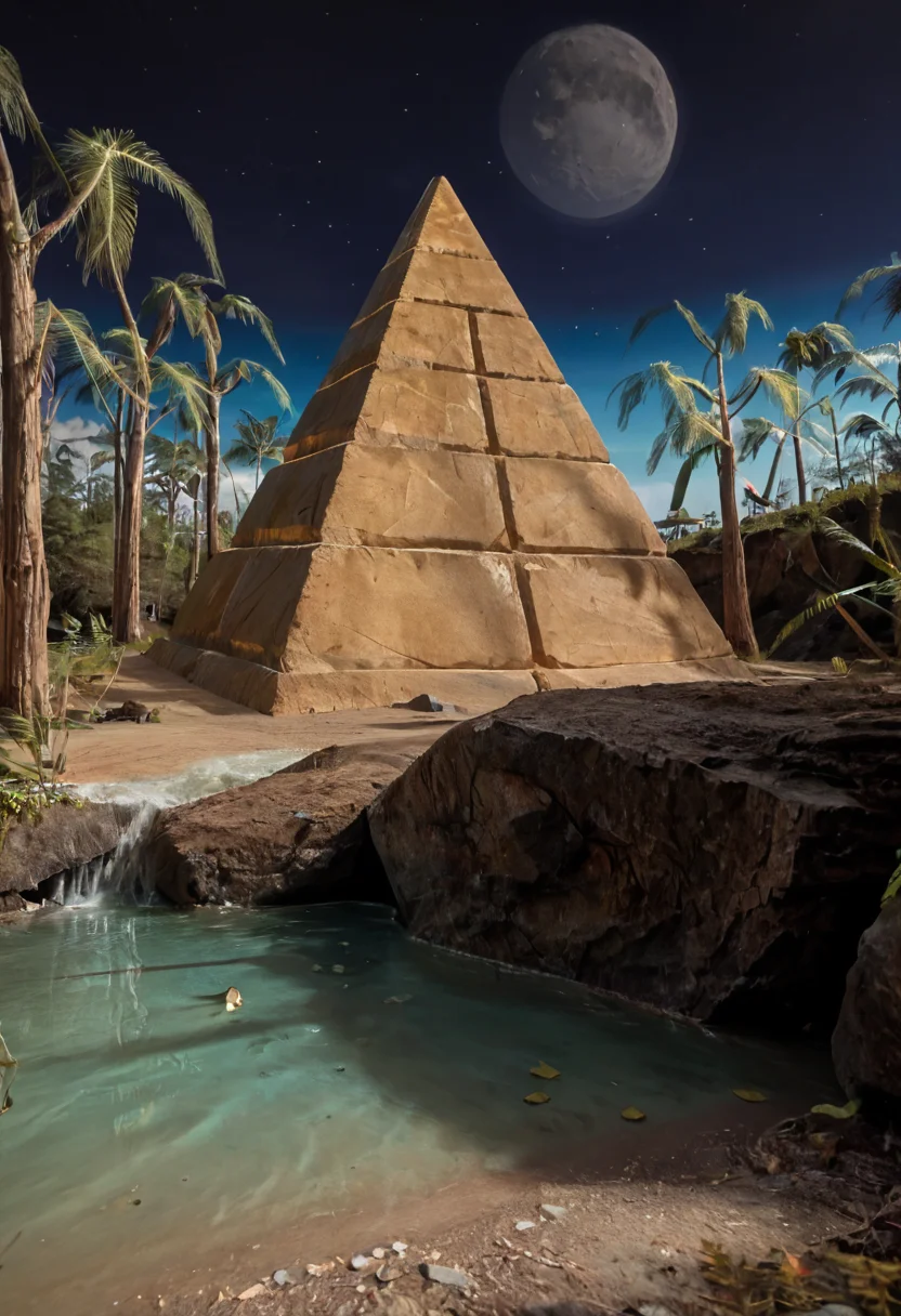 score_9, score_8_up, score_7_up, BREAK, RAW, photo, 8k, very sharp, very detailed, realistic, real, hyper realistic, Photorealistic, real photo,
trees, sand, rock, plants, distant structures, sky, stars, pond, pyramid, moon,
<lora:Unreal_Tournament_2004_-_Facing_Worlds_-_Sun_Blade:0.7> facing3worlds,