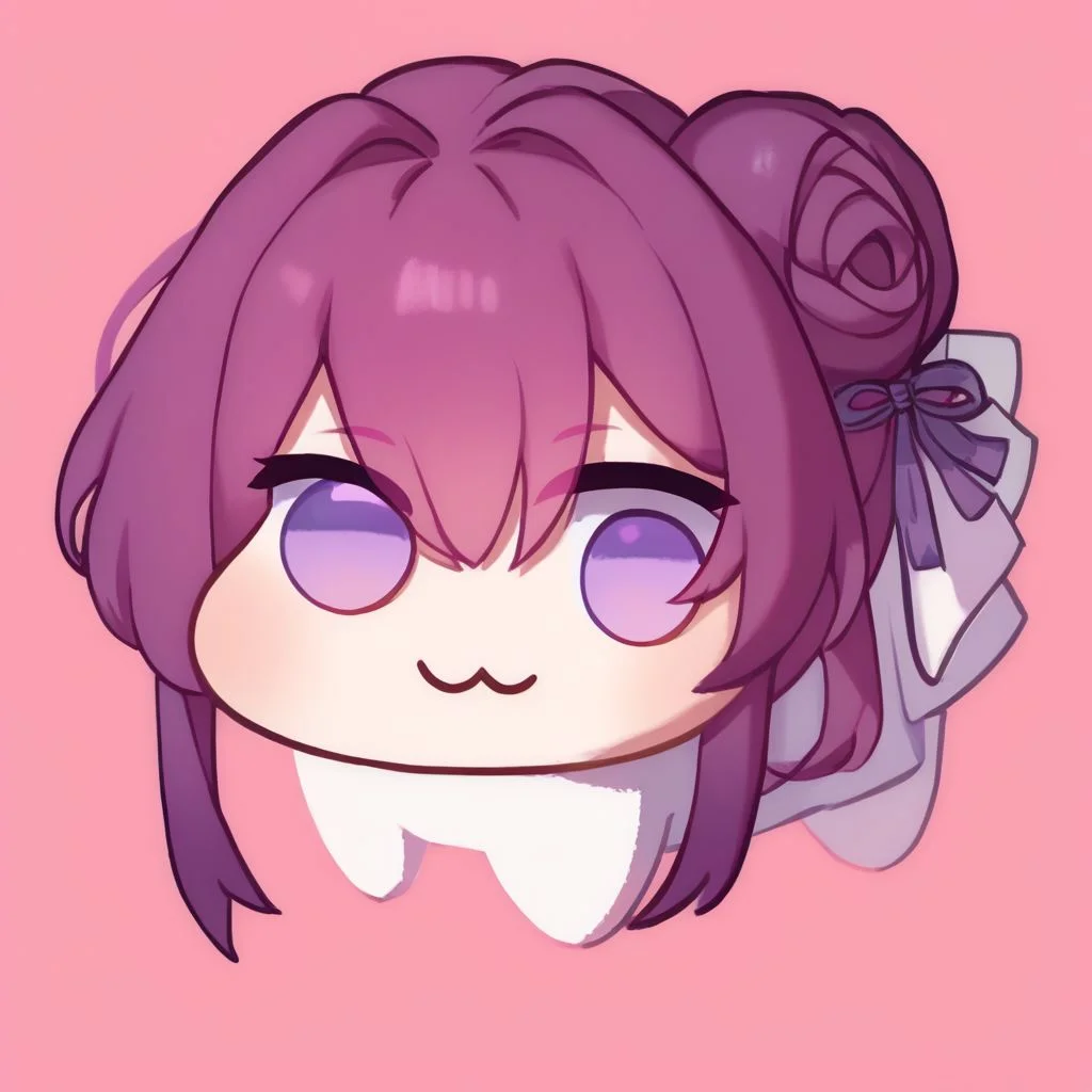 score_9, score_8_up, score_8,
zzNill, 
BREAK,
zzKafka, purple_hair, purple_eyes,
doro, creature, :3, chibi, pink hair, purple eyes, hair bun, hair bow, no humans, solid circle eyes,
zPDXL,