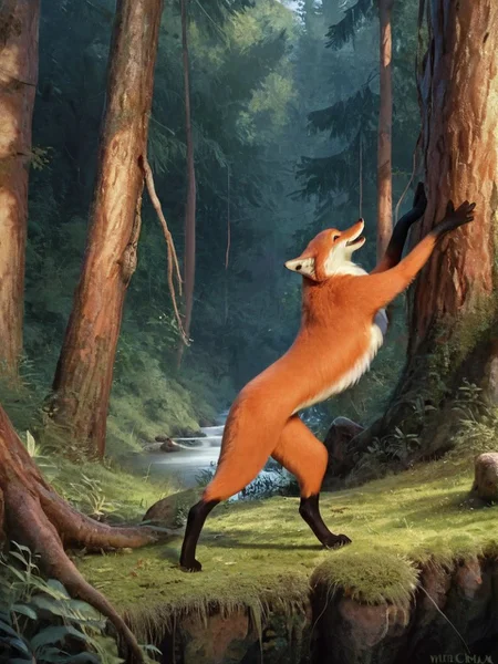 Score_9, score_8_up, scenery, fullbody, 1girl, posing, furry fox, lisichka <lora:Lisichka:0.9>, mouth opened, highly detailed, masterpiece, wild forest, scenery, extreme detailed, hyperrealistic, masterpiece, detailed fur, beautiful fur