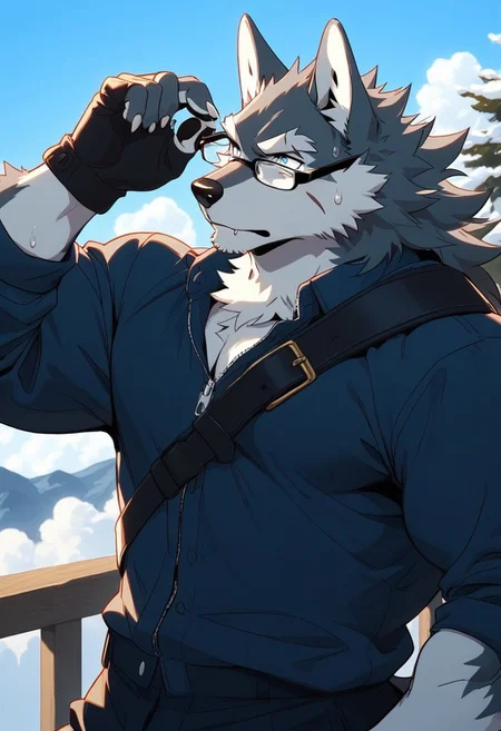 wolf, animal ears, furry, male, bara