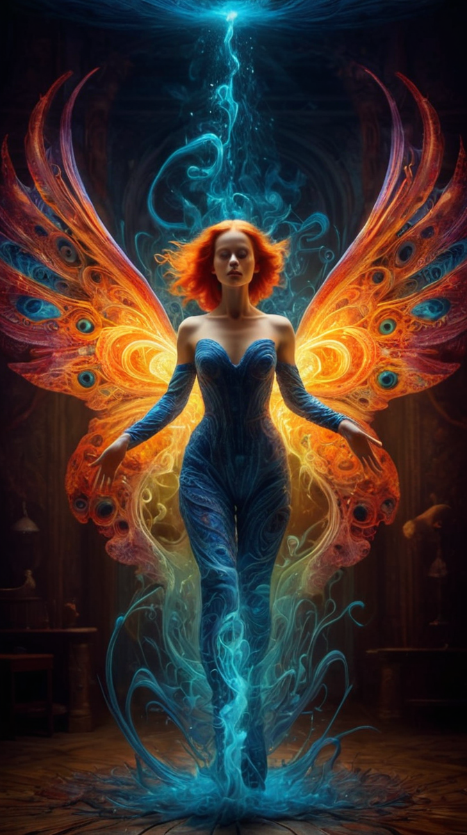 surprising, creative, a little strange and has a touch of magic glow, complex, art