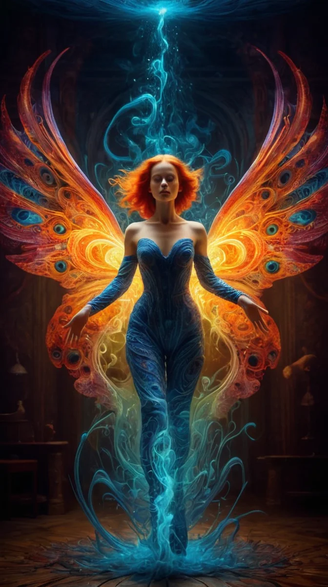 surprising, creative, a little strange and has a touch of magic glow, complex, art