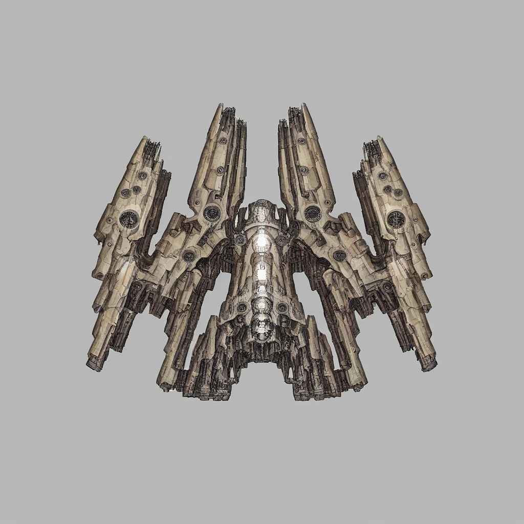 <lora:Starsector_Ship_Pony_LORA:1>, simple background, spaceship, midtech, capital