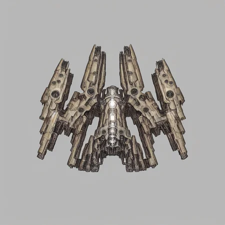 <lora:Starsector_Ship_Pony_LORA:1>, simple background, spaceship, midtech, capital