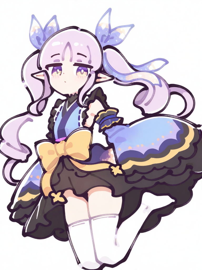 simple background,white background,1girl,solo,full body,looking at viewer,,kyouka \(princess connect!\),white thighhighs,<lora:294@:1>, masterpiece, best quality, very aesthetic, absurdres