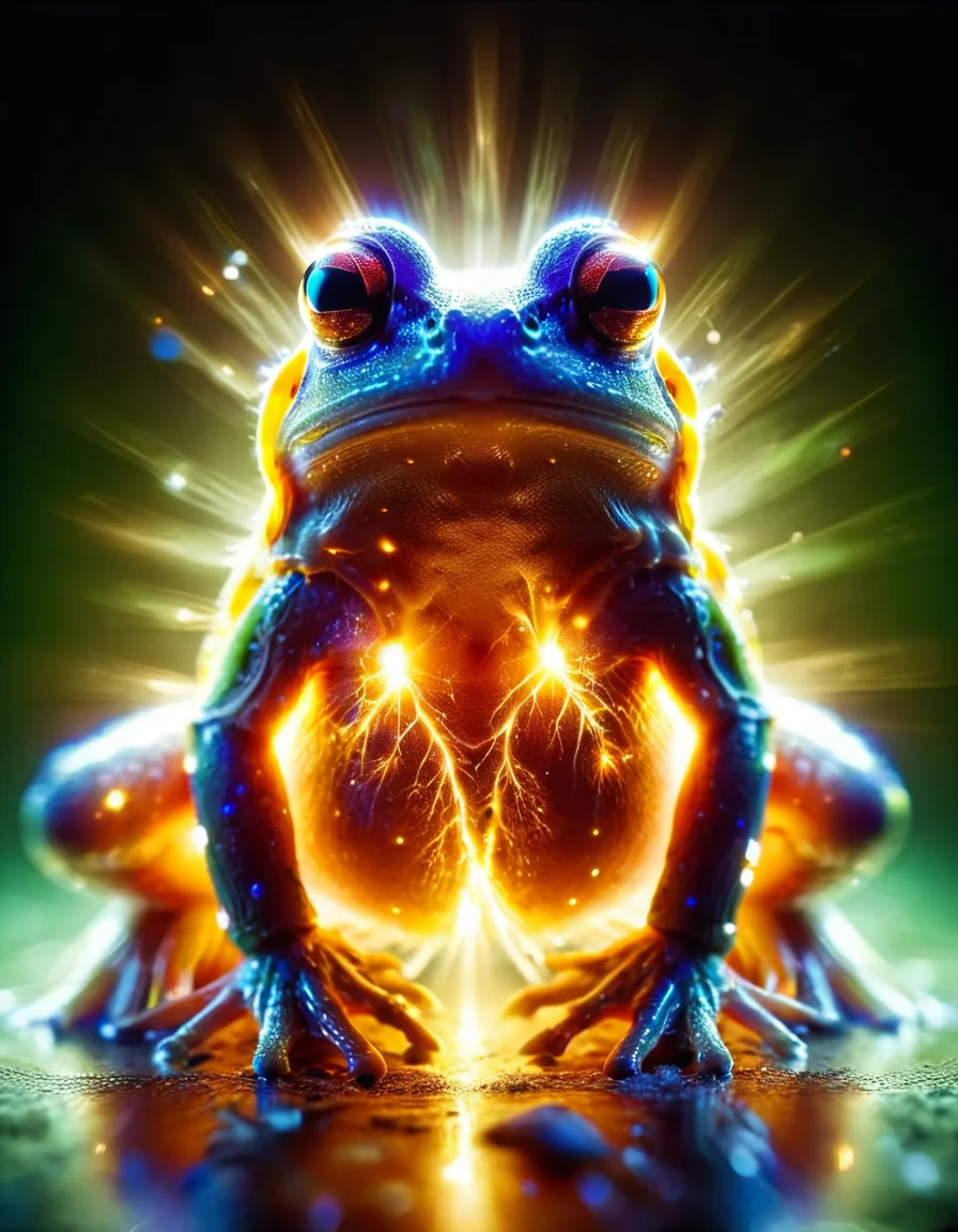 macro photo, a beautiful frog, glowing lights, beautiful magical sparkles, vibrant whimsical colors <lora:ral-sprnva:1> ral-sprnva