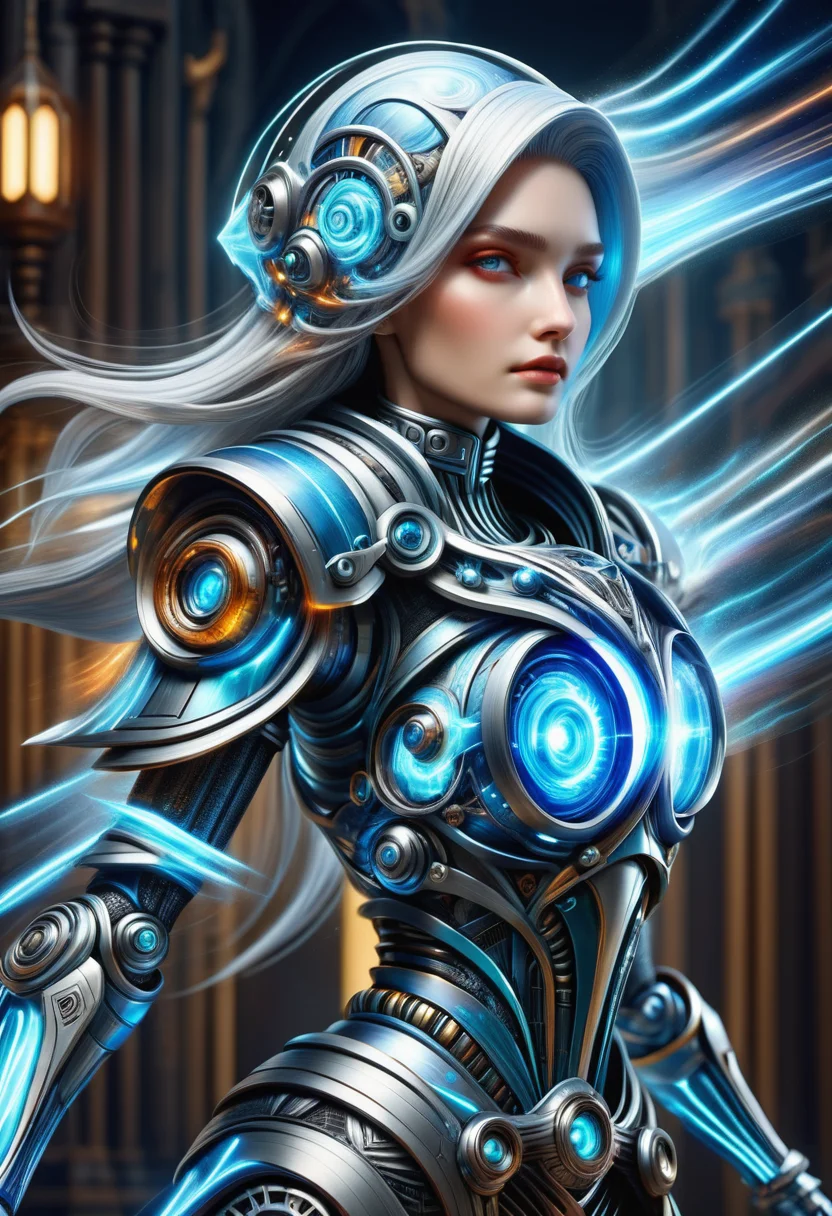 hyper detailed masterpiece, dynamic, awesome quality, DonMFmaXL female elder things, augmented reality fashion model,cleric,  <lora:DonMFmaXL-000008:1>