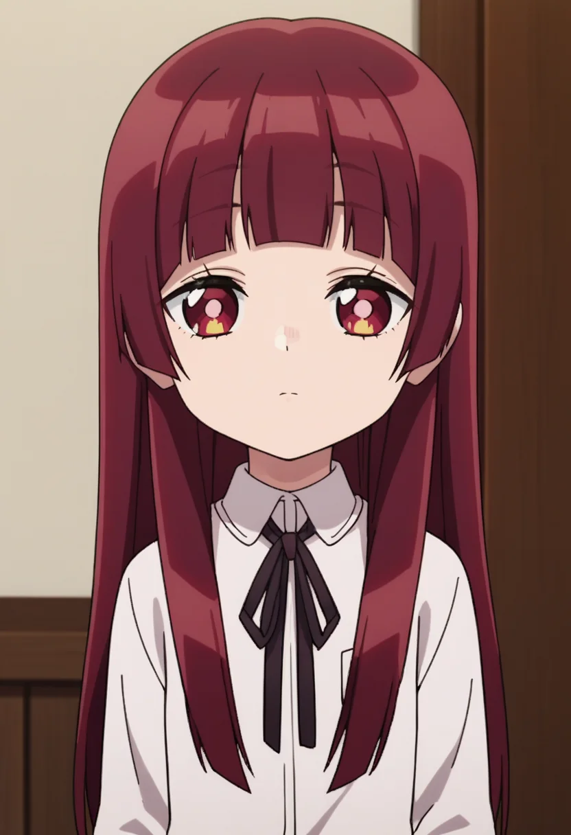 score_9, score_8_up, score_7_up, source_anime,anime screencap, anime coloring,intricate details,rating_safe, masterpiece, best quality,
(best quality, absurd res, ultra detailed),1girl, ((solo)), good eyes,perfect eyes,,detailed eyes, zPDXLxxx , zPDXL3,detailed, detailed face, <lora:add-detail-xl:3>,(4 finger)
BREAK
<lora:Yaeka:0.8>, yaeka,1girl, red eyes, red hair, bangs, long hair,
white shirt, long sleeves, skirt, neck ribbon,
BREAK
solo, indoors,standing, front view, upper body, expressionless