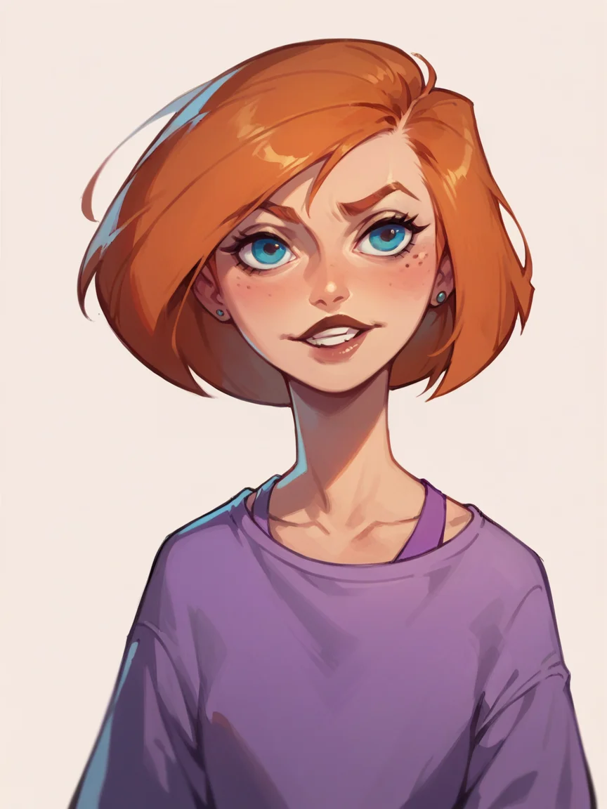 score_9, score_8_up, score_7_up, score_6_up, score_5_up, <lora:annpossibleXLP:1> ann possible, blue eyes, 1girl, solo, orange hair, short hair