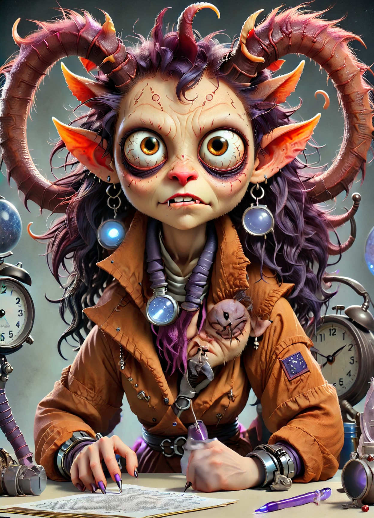 DonM1ns0mn14XL,female tiefling, astrobiologist,, <lora:DonM1ns0mn14XL:1>