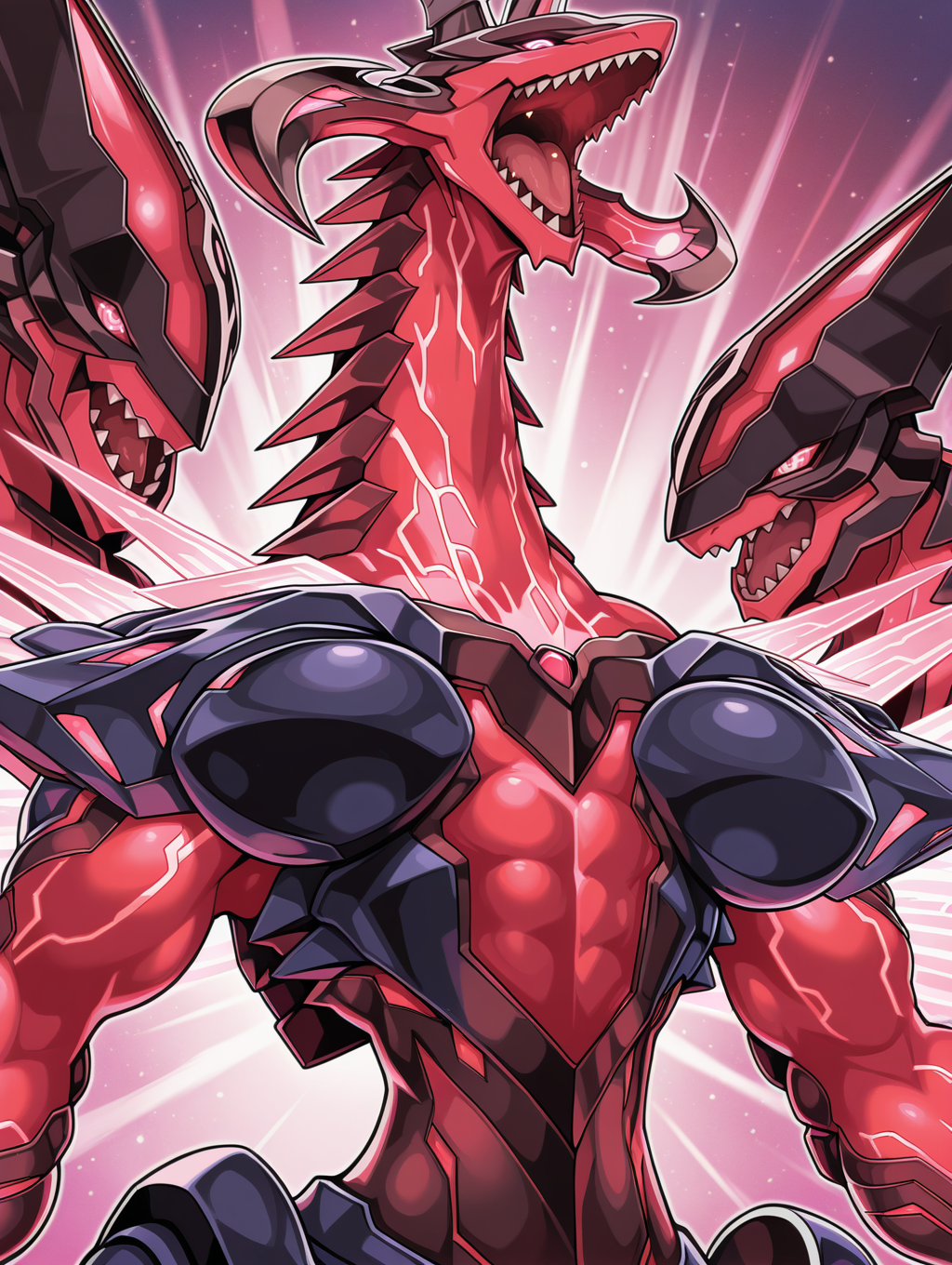 neo galaxy-eyes photon dragon,sharp teeth,open mouth,no humans,upper body,from below,1other,red dragon,
masterpiece,best quality,amazing quality,very aesthetic,absurdres,newest,<lora:Galaxy-Eyes Prime Photon Dragon illuXL v2.3:0.85>,