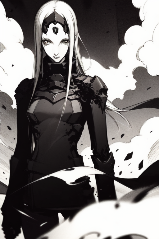 <lora:blame5:1>, pcell, smoke, battle scene, weapon, sword, debris, (best quality, highly detailed face:1.3)