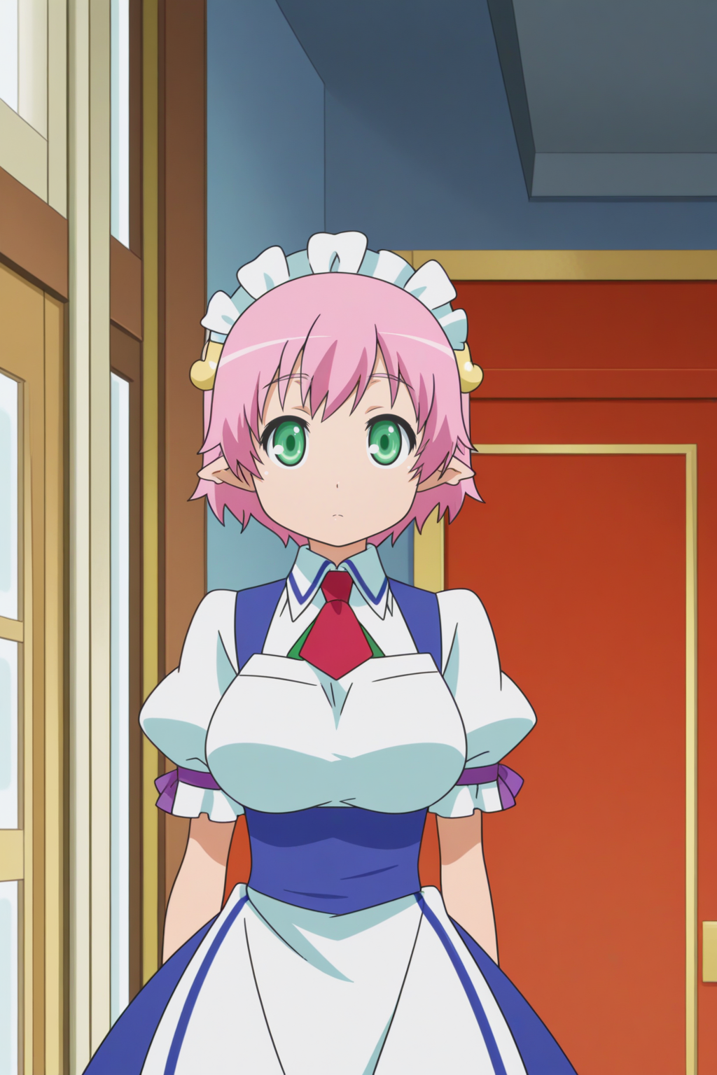 elfreda mirjasdottir, maid, anime coloring, front view <lora:Astarotte_no_Omocha_-_illustriousv0:0.8>