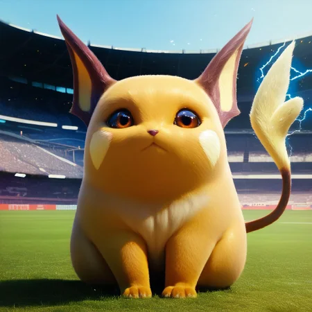 score_9, score_8_up, score_8,
BREAK,
raichu, Joshua Dunlop, brown eyes, standing, full body, outdoors, sky, signature, grass, realistic, electricity, stadium,
photorealistic, realistic,
shadow,, closed mouth, sitting, blurry,
zPDXL,