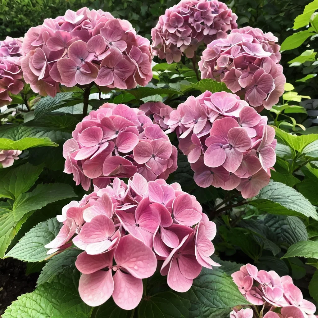 hydrangea bush ingrid-elias-style in a garden <lora:ingrid_elias_style_v2:.7>