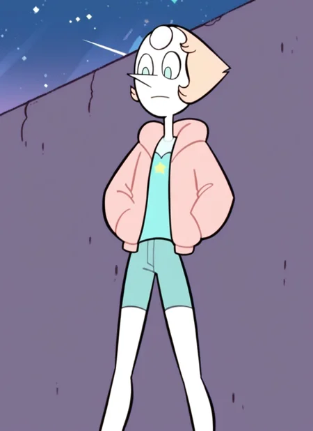 score_9, score_8_up, score_7_up, highly detailed, Pearl, flat chest, pink hoodie, rating_questionable, source_anime, sustl, starry night BREAK best quality, masterpiece, cartoon, e621, digital_art <lora:Stevenuniverse-style-pdxl-4:1.0>