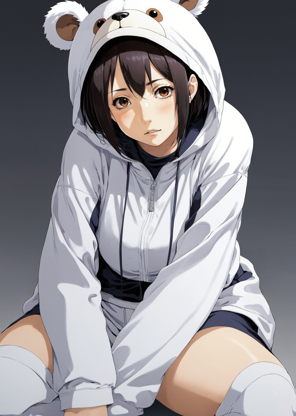 by Yoshitoshi Abe
(anime, waifu)
 1girl,  ,  iwakura lain,    Bear Suit