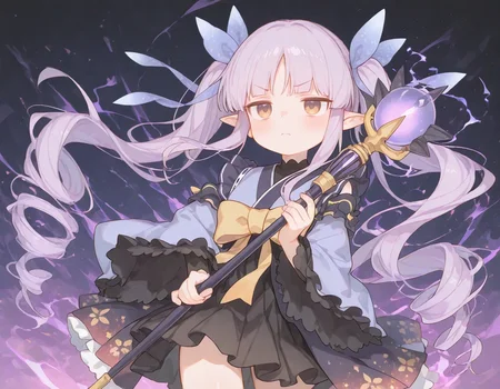 1girl, solo, kyoka \(princess connect!\), holding staff, casting spell, concentrating, frown, energy, 
very awa, masterpiece, best quality, amazing quality, absurd res, hi res, highres,  <lora:NoobV065sHyperDmd:0.2>  <lora:rupetan:0.8>