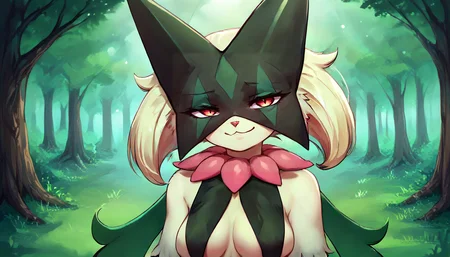 zPDXL,anime artwork score_9,score_8_up,score_7_up,2d,<lora:Huffslove_Style_PonyXL:1>,by huffslove,huffslove,<lora:anime-detailer-xl:1.5>,<lora:Expressive_H-000001:1>,Expressiveh,(source_anime),raytracing,rating_questionable,rating_safe,
solo,1girl,mature female,milf,<lora:meowscarada:1>,meowscarada,monster girl,medium breasts,
outdoors,forest,nature,scenery,grass,
absurdres,
upper body,looking at viewer,cute,attractive,
eye contact,standing,smug,:3,
. anime style,vibrant,studio anime,highly detailed,