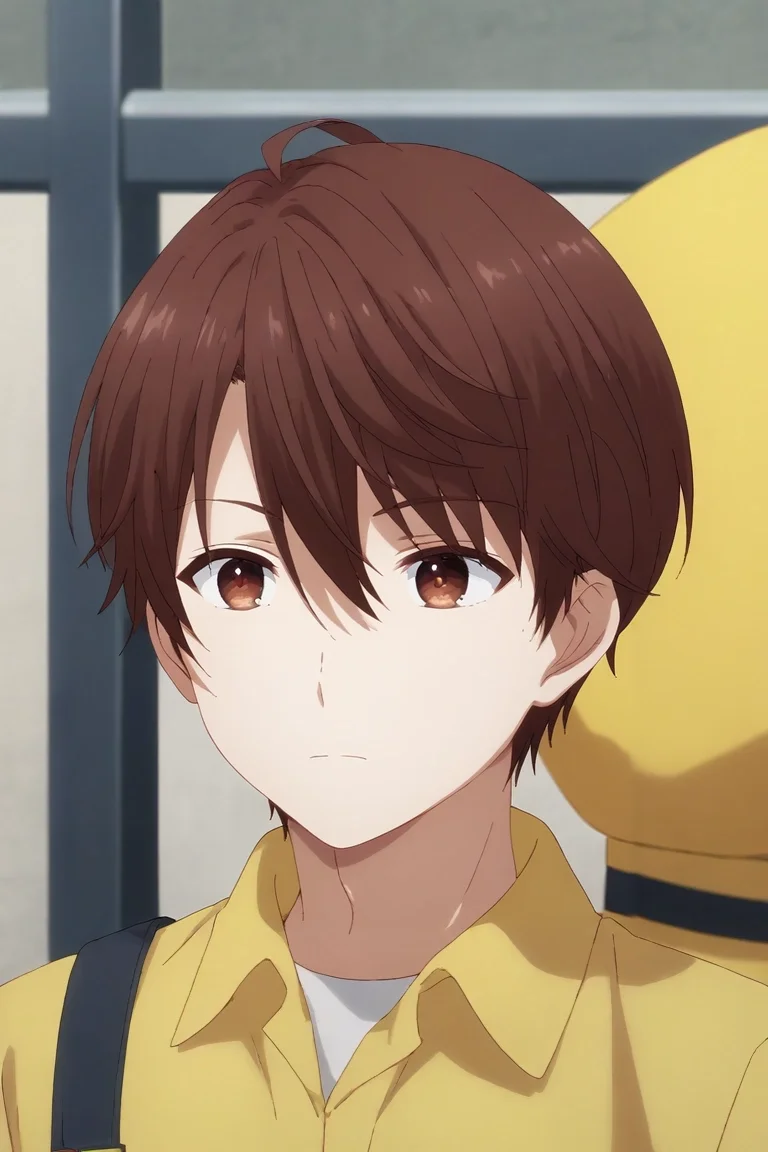 score_9, score_8_up, score_7_up, source_anime, rating_safe, , (3d:0.4), , depth of field, 1boy, solo, male focus, <lora:yuuta_kadowaki_pony:0.86>, yuuta_kadowaki, brown hair, brown eyes, short hair, bangs, hair between eyes, , firefighter costume, <lora:sdxl_lightning_8step_lora:1>