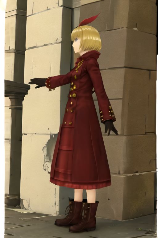 solo_focus, 1girl, (((masterpiece))), ((best quality)), ((ultra-detailed)), high resolution, absurdres, highres, ultra-detailed 8k unity wallpaper, 
chizurusmt, blonde hair, short hair, blue eyes, hair ornament, long dress, boots, gloves,