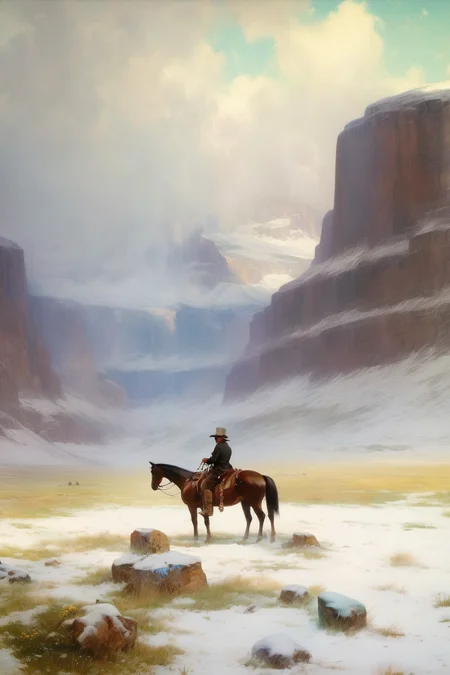 <lora:Thomas Moran Style:1>Thomas Moran Style - close up landscape shot by Abbott Fuller Graves and Martin Grelle.