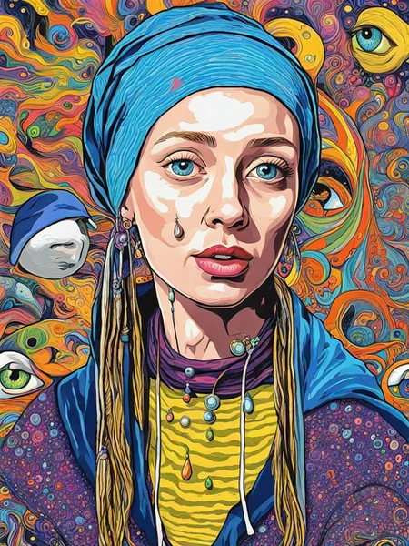 The girl with a pearl earring in an LSD trip psychemelt style <lora:SDXL_Psychemelt_style_LoRA:0.8>