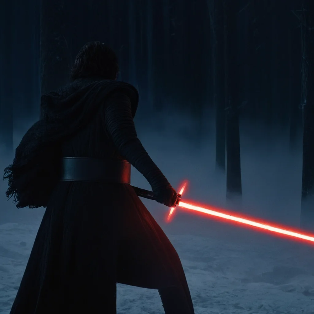 UHD, 4k, ultra detailed, cinematic, a photograph of <lora:Crossguard quillons_lightsaber:1>
Crossguard quillons_lightsaber, Kylo Ren a man with a sword in a dark room in star wars universe,solo,1boy,holding,weapon,male focus,belt,sword,hood,from behind,holding weapon,glowing,holding sword,hood up,energy sword,lightsaber
, epic, beautiful lighting, inpsiring