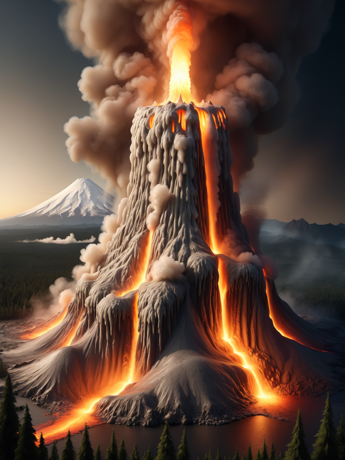 mad-candle volcano erupting, landscape, forest smoke<lora:Candles_SDXL:0.6>, (masterpiece:1.2), best quality, (hyperdetailed, highest detailed:1.2), high resolution textures