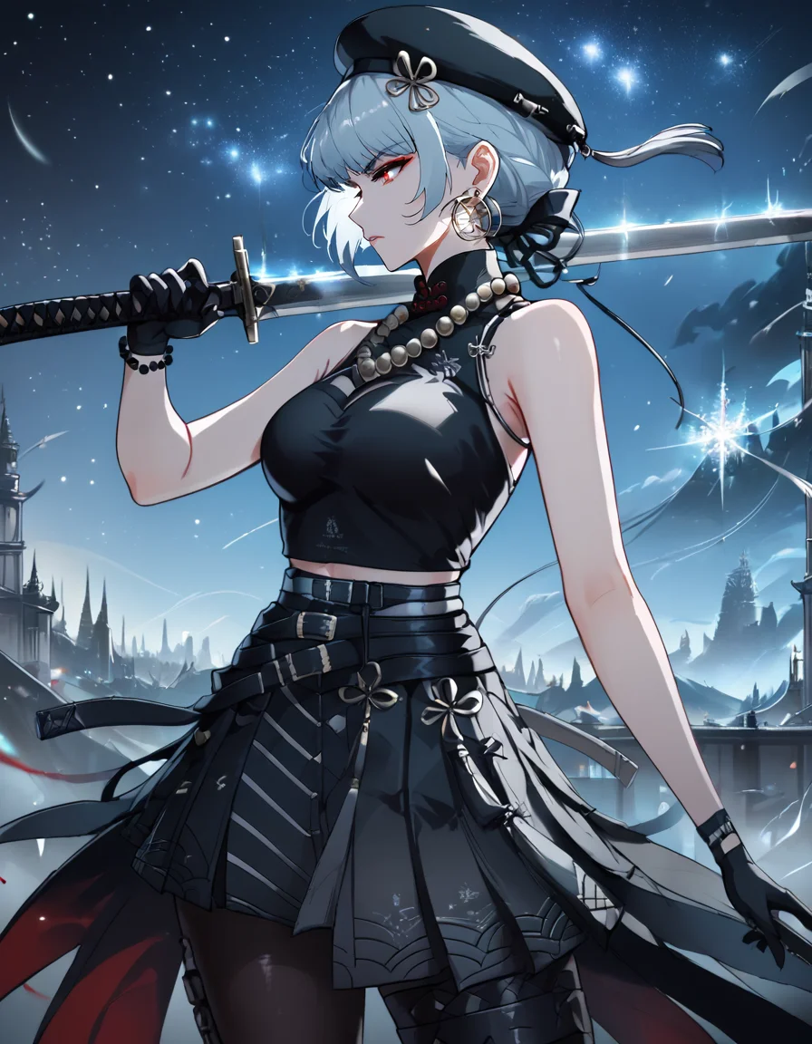score_9, score_8_up, score_7_up, rating_safe, source_anime,
solo, sword, katana, official_costume, standing, outside, city, weapon, night, text, star, s4nchu4, hi res, absurd res, dual wielding, melee weapon, holding object, digital media \(artwork\), holding weapon, holding sword,
<lora:Sanhua_Wuthering_Waves:0.9>