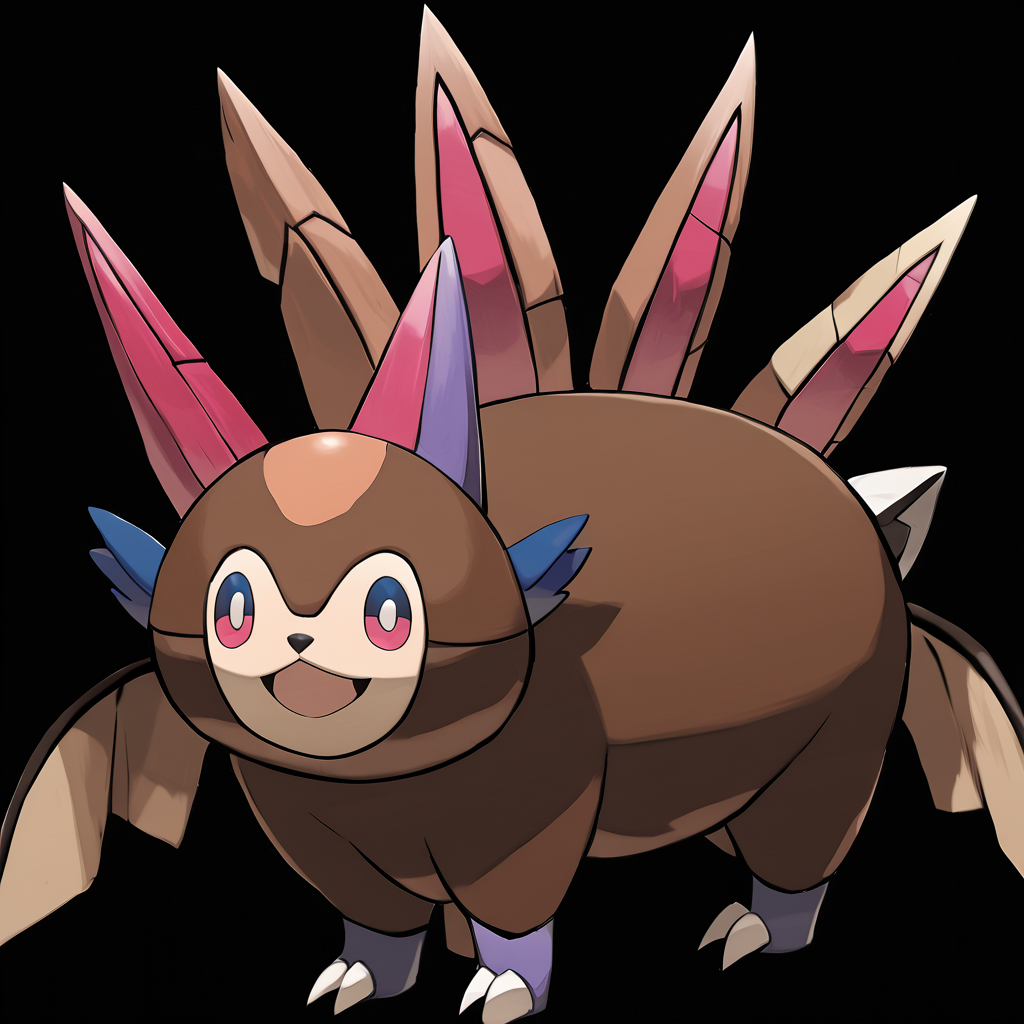 <lora:pokemon_pony_xl:1>, watercolor creature art like pokemon, Type: Bug, Type: Steel, Egg Group: Water 1, is a pokemon creature that The animal's heartbeat produces a Bronze glow that can be seen through its chest, rhythmically pulsing in the dark.,It is a friend to the Old world porcupine, offering shelter and protection to those who seek refuge in its presence,On the top of its head, it sports a crown-like structure made of hardened Brown keratin,Its wingtips emit a Fuchsia spark when it takes off or lands a mark of the powerful Dragon energy it wields,The creature's claws are retractable and sharp enough to cut through steel score_9, score_8_up, score_7_up, score_6_up, score_5_up, score_4_up.  Simple black background, (Masterpiece:1.3) (best quality:1.2) (high quality:1.1)