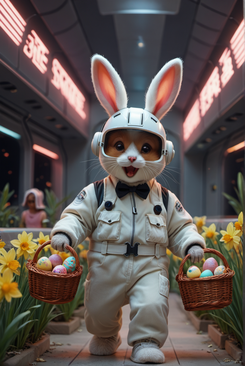 Generation Mode:

sdxl_txt2img

Positive Prompt:

score_9, score_8_up, score_7_up, Happy3aster, yellow flowers, easter eggs in basket, Science fiction hamster from the future, neon technology and synthwave helmet, paragliding hamster,

Negative Prompt:

low quality, pixelated, nsfw, cleavage, nipples

Positive Style Prompt:

score_9, score_8_up, score_7_up, Happy3aster, yellow flowers, easter eggs in basket, Science fiction hamster from the future, neon technology and synthwave helmet, paragliding hamster,

Negative Style Prompt:

low quality, pixelated, nsfw, cleavage, nipples

Model:

ponyRealism_v21MainVAE (SDXL)

VAE:

fenrisxl_SDXLLightning (SDXL)

Width:

840

Height:

1256

Seed:

3157272588

Steps:

35

Scheduler:

euler_a

CFG scale:

4

CFG Rescale Multiplier:

0

Seamless X Axis:

false

Seamless Y Axis:

false

High Resolution Fix Enabled:

false

LoRA:

Happy3aster Pony (SDXL) - 0.75