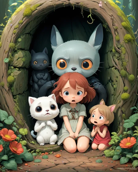 a cutest death, by Hayao Miyazaki, <lora:xl_more_art-full_v1:0.75> , <lora:Surreal Harmony:0.7>