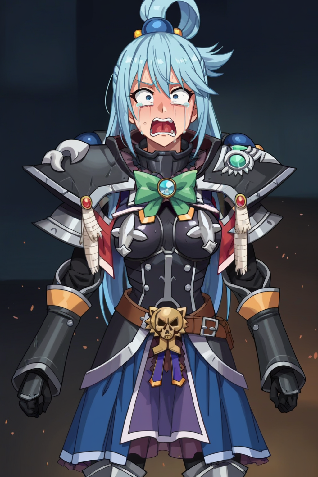 score_9, score_8_up, score_7_up, score_6_up, score_5_up, score_4_up, BREAK source_anime,anime screencap,rating_explicit,1girl,solo,anime screencap,big boobs,crying,screaming,tears
 <lora:edgAdeptaSororitasPony:1>edgAdepta,wearing edgAdepta,power armor,shoulder armor,skull emblem,
Aqua (konosuba)