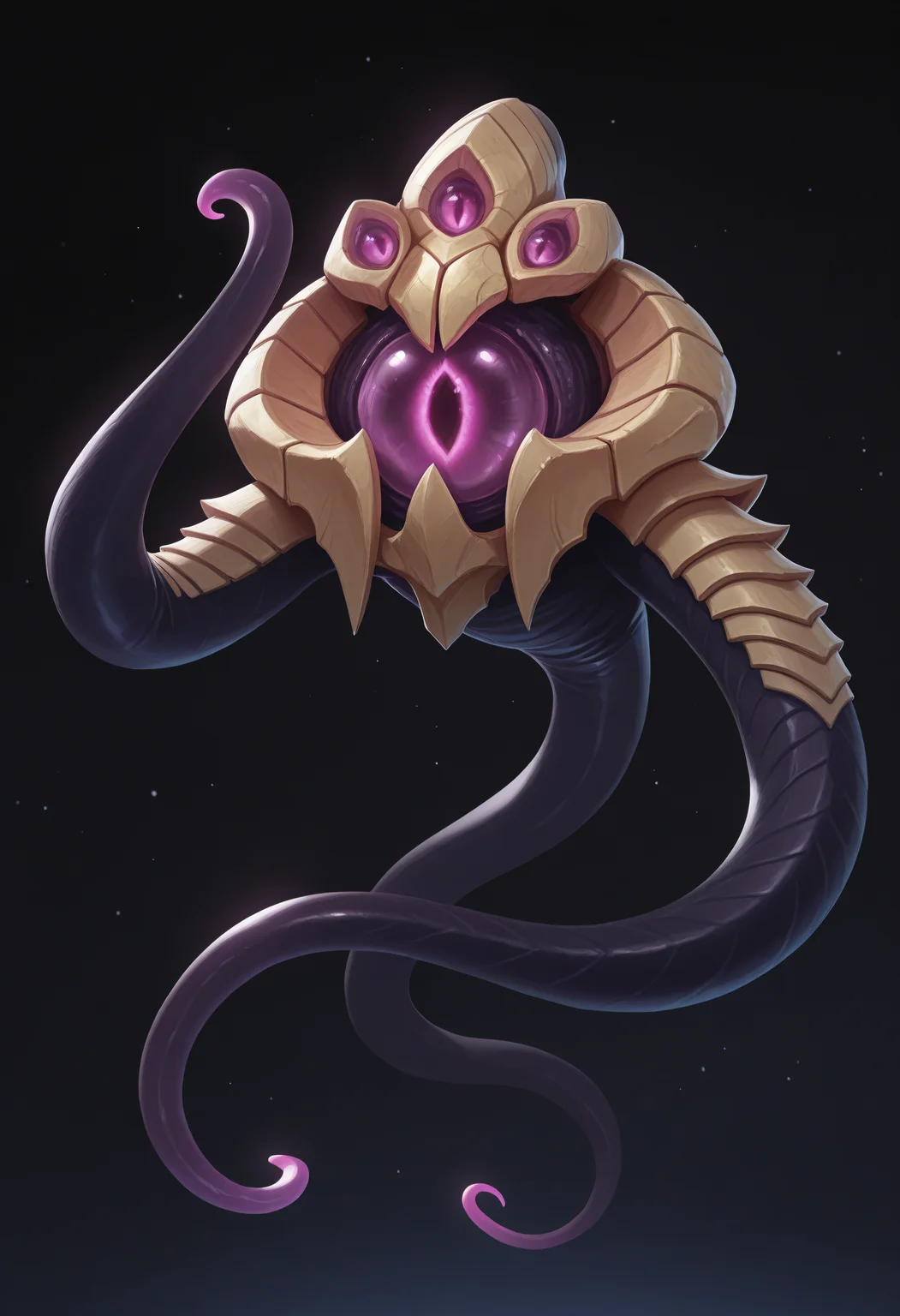 masterpiece, best quality, amazing quality, very aesthetic, absurdres,
velkozpdxl, monster, shy, no humans, <3, happy, waving, simple background, floating, tentacle monster, solo, space background, looking at viewer <lora:Velkoz_IL:1>
