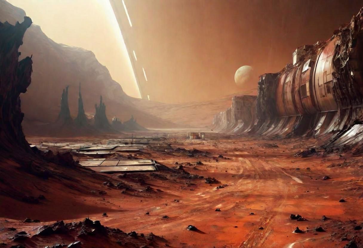 EdobHorrorLandscape,
A landscape of a deserted mars base,
hopeless, nightmare,