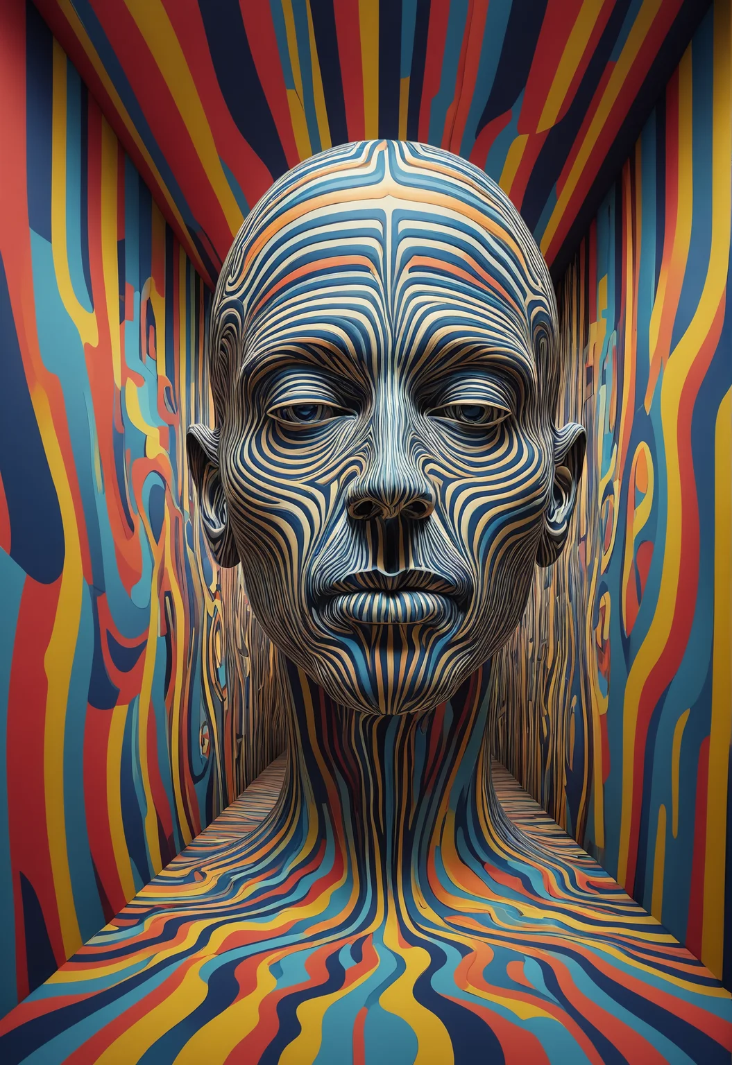 psychedelic ,Ben Goossens, pattern, in the style of emotive figural distortions, ephemeral installations,bold lines,poster, intricate,artstation <lora:add-detail-xl:1>