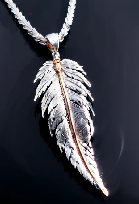 (HD, masterpiece, best quality, ultra detailed), pg-rated, a feather necklace made out of SilverPulse, add-detail-xl, xl_more_art-full_v1<lora:XL\Style\SilverPulseMorphXL.safetensors:1.0:1.0> <lora:XL\Enhance\add-detail-xl.safetensors:0.8:0.8> <lora:XL\Enhance\xl_more_art-full_v1.safetensors:0.8:0.8>