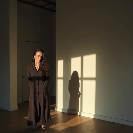 <lora:casting shadows style v1:1>
a woman staring at viewers in a room with vertical shadow lines casting shadows style