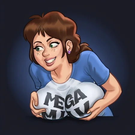score_9, score_8_up, score_7_up, score_6_up, source_anime,solo, BREAK,
<lora:megamilk:0.8> megamilk pose, megamilk t-shirt, text "MEGA MILK", large breasts, grin, grabbing own breasts, leaning forward, BREAK,
<lora:stsTammy-21e:0.7> ststammy, mature female, large breasts,( brown hair:1.2), ponytail, stud earrings, freckles, green eyes, BREAK,
<lora:SummertimeSagaXL_Pony:0.54> Drawn in the style of Summertime Saga