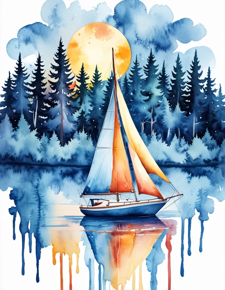 novuschroma65 style sailboat in the moonlight dripping watercolor on a white background <lora:novuschroma65 style:1> <lora:sdxl_lightning_8step_lora:1>
