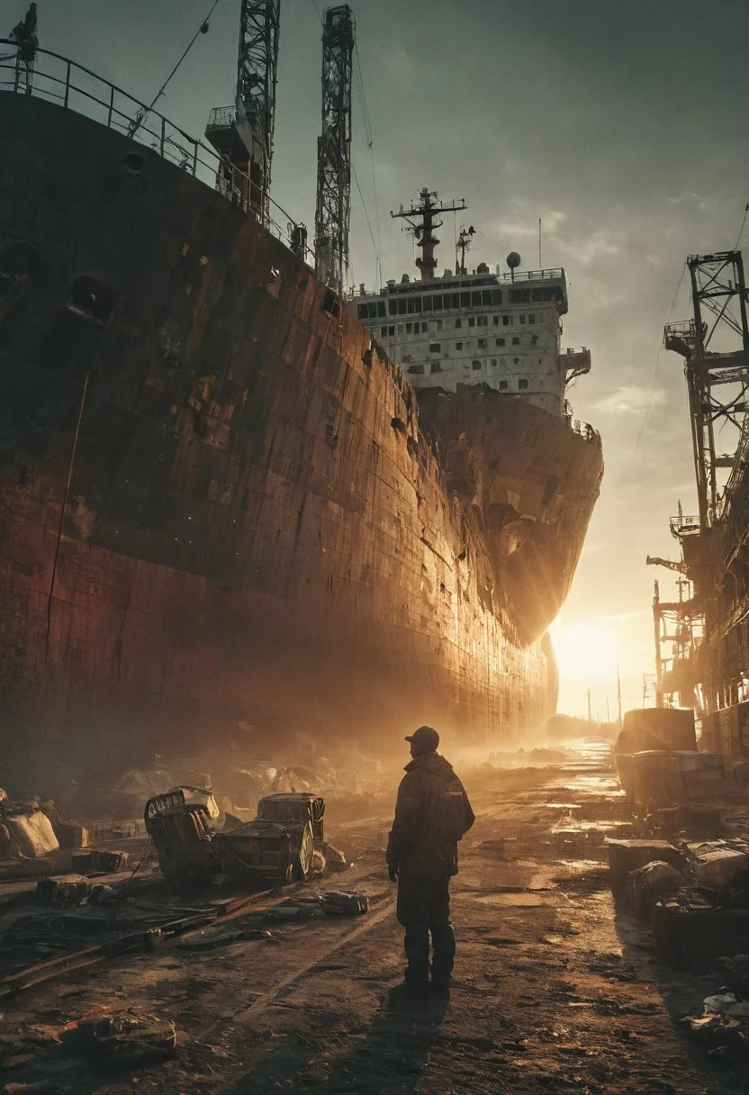 A diligently observing dock worker gazes up at a colossal cargo ship being loaded at the door, capturing a wide view. The scene unfolds with meticulous attention to detail: the worker's weather-worn hands gripping the railing, the imposing size of the ship looming above, and the hustle and bustle of the loading process. This mesmerizing photograph radiates with vivid colors and sharp contrast, immersing viewers in the bustling maritime industry. The high resolution of the image accentuates every intricate element, from the intricate machinery to the waves lapping against the dock.
Wide range of colors., Dramatic,Dynamic,Cinematic,Sharp details
Insane quality. Insane resolution. Insane details. Masterpiece. 32k resolution.
<lora:add-detail-xl:0.95> <lora:dvr-lnds-sdxl:0.3> dvr-lnds-sdxl <lora:MJ52:0.25> <lora:ral-apoctvisn-sdxl:0.3> ral-apoctvisn <lora:zavy-cntrst-sdxl:0.35> dark, chiaroscuro, low-key <lora:zavy-rmlght-sdxl:0.41> zavy-rmlght <lora:SDXLFaeTastic2400:0.225>
