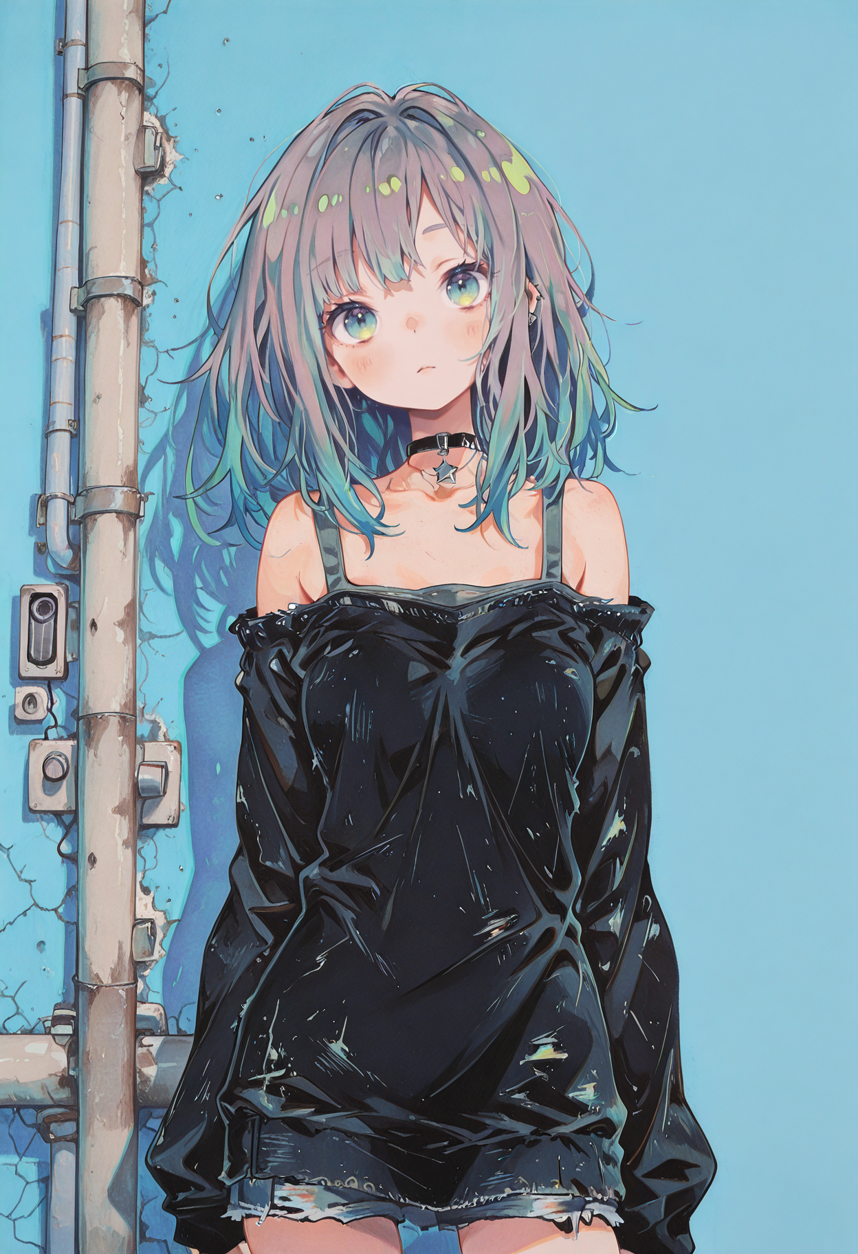 1girl, masterpiece, very aesthetic, absurdres, colorpencilstyle,, color pencil art,, traditional media,, grunge_anime_aesthetic, flat color, no lineart,<segment:yolo-AnzhcFace-seg_640_v3_y11n.pt-1,0.3,0.25//cid=11>,<segment:yolo-hand_yolov9c.pt,0.4,0.25//cid=12>