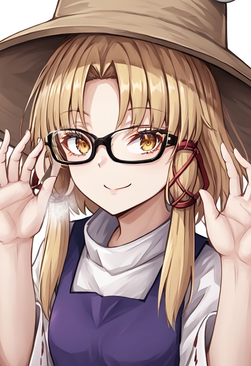 1girl, suwako, moriya_suwako, bespectacled, glasses, 
masterpiece, best quality, very aesthetic, absurdres,