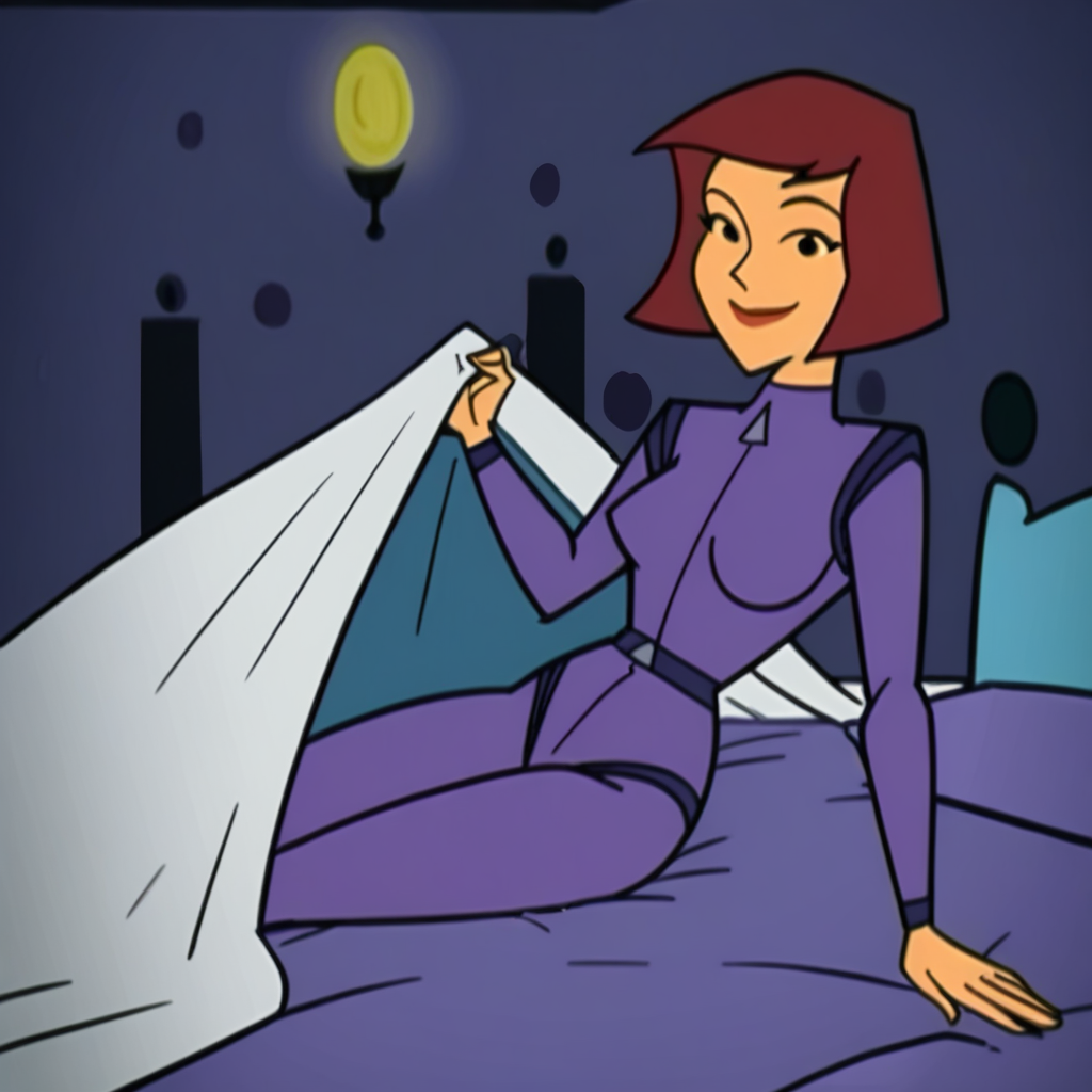 r1pr0m, 1girl, solo, bodysuit, bedinvite, bed invitation, under covers, on bed, on side, bedroom, smile, looking at viewer, night, low light, <lora:bedinvite:1> <lora:Anime Summer Night Style SDXL_LoRA_Pony Diffusion V6 XL:0.2>   <lora:r1pr0mV2-000070:1>