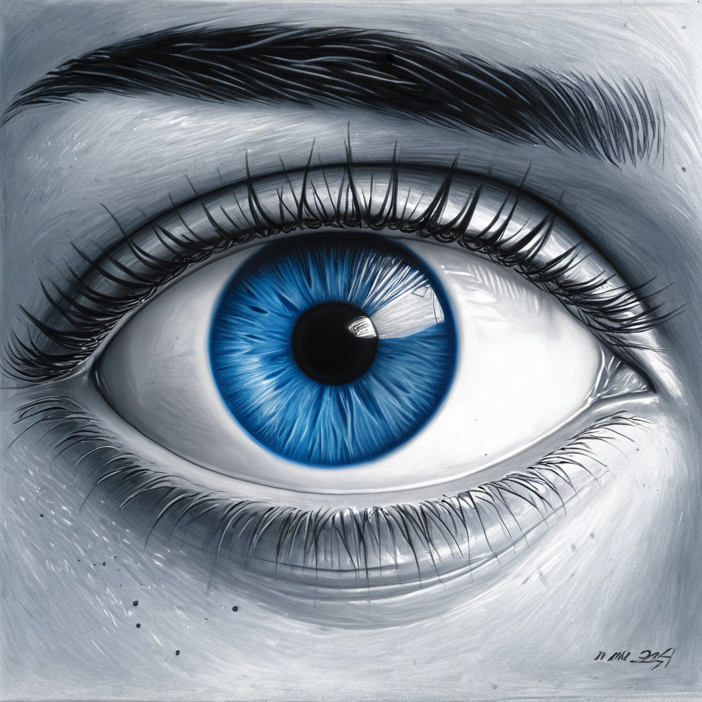 Conceptual Art of  <lora:add-detail-xl:1>
 <lora:detailed:0.3>
<lora:perfection style:0.3>
 <lora:xl_more_art-full_v1:0.3>
 <lora:drawing style:0.9>
A drawing of a pencil drawing of a blue eye with a pencil,solo,looking at viewer,blue eyes,signature,no humans,traditional media,spot color,graphite (medium),pencil,drawing,eye focus , drawing style, concept art