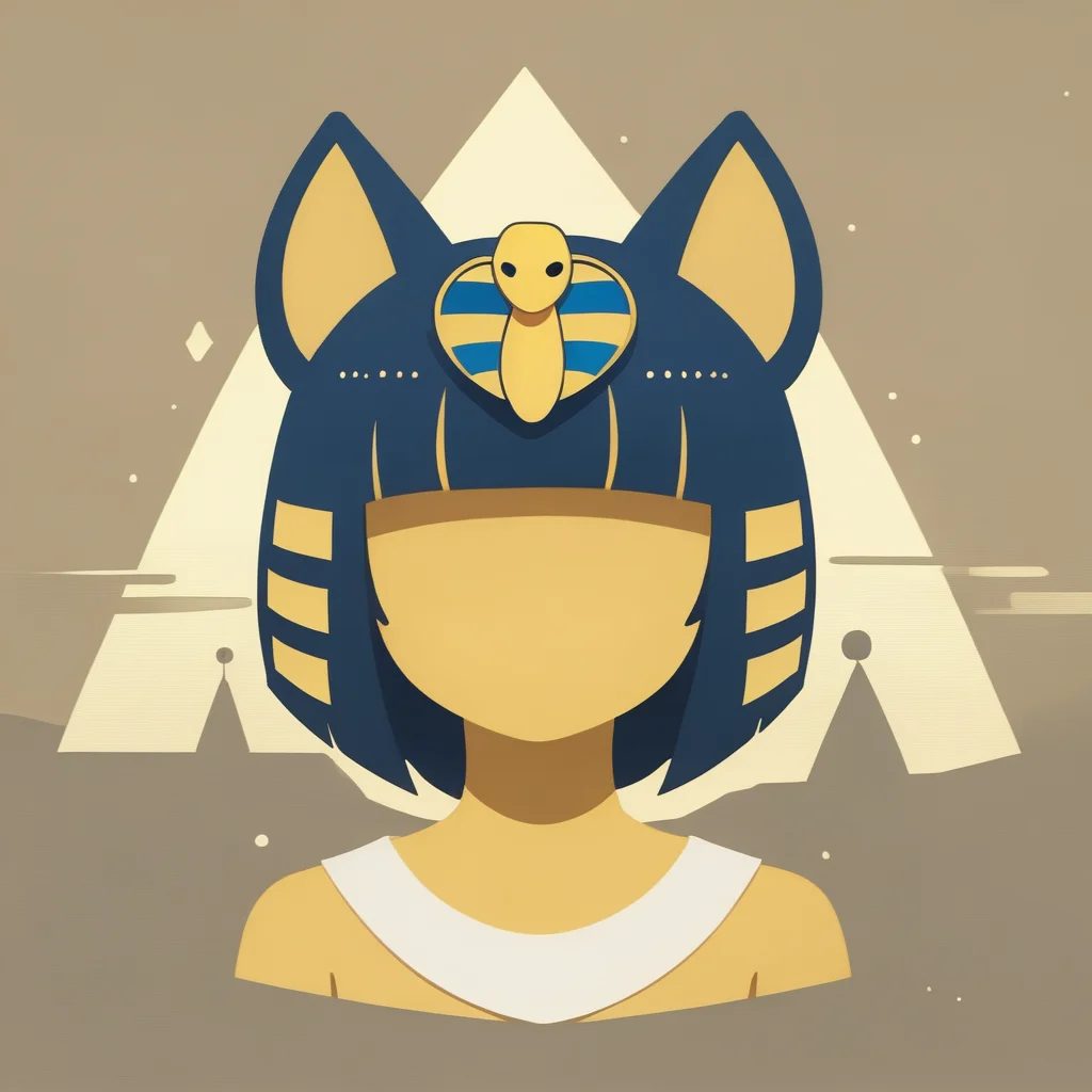 zPDXL2, solo, 1girl, Ankha, yellow skin, portrait <lora:PonyMinimalStyle:1> MinimalStyle, faceless, no eyes, no nose, no mouth, pyramids at night background